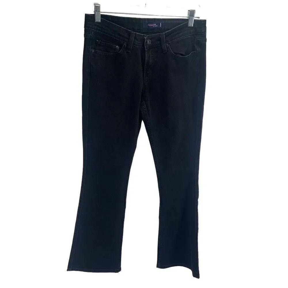 Levi's Women's Vintage Super Low 518 Wide Leg Denim Wash Jeans 7 Black